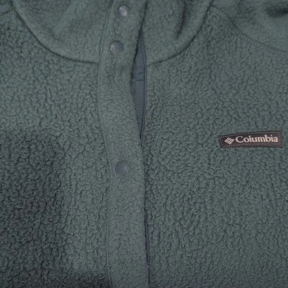 Columbia Women's Jasper Ridge Pebbled Fleece Full Snap Teal Teddy Jacket - Picture 11 of 11